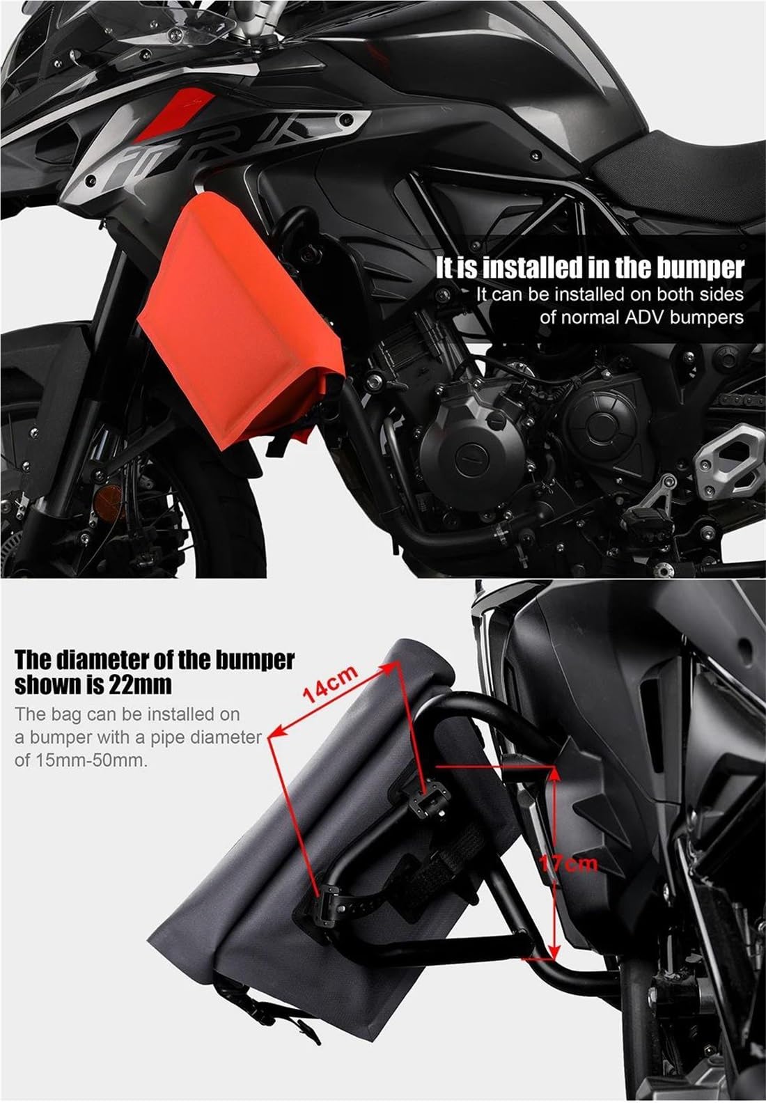 Reisebeutel Motorrad-Rucksack Mit Doppeltem Verwendungszweck, Aufbewahrungstaschen, Abnehmbare Hecktasche, Handtasche, 4 L, Motorrad-Seitenwerkzeugtasche, Zubehör(Nero)