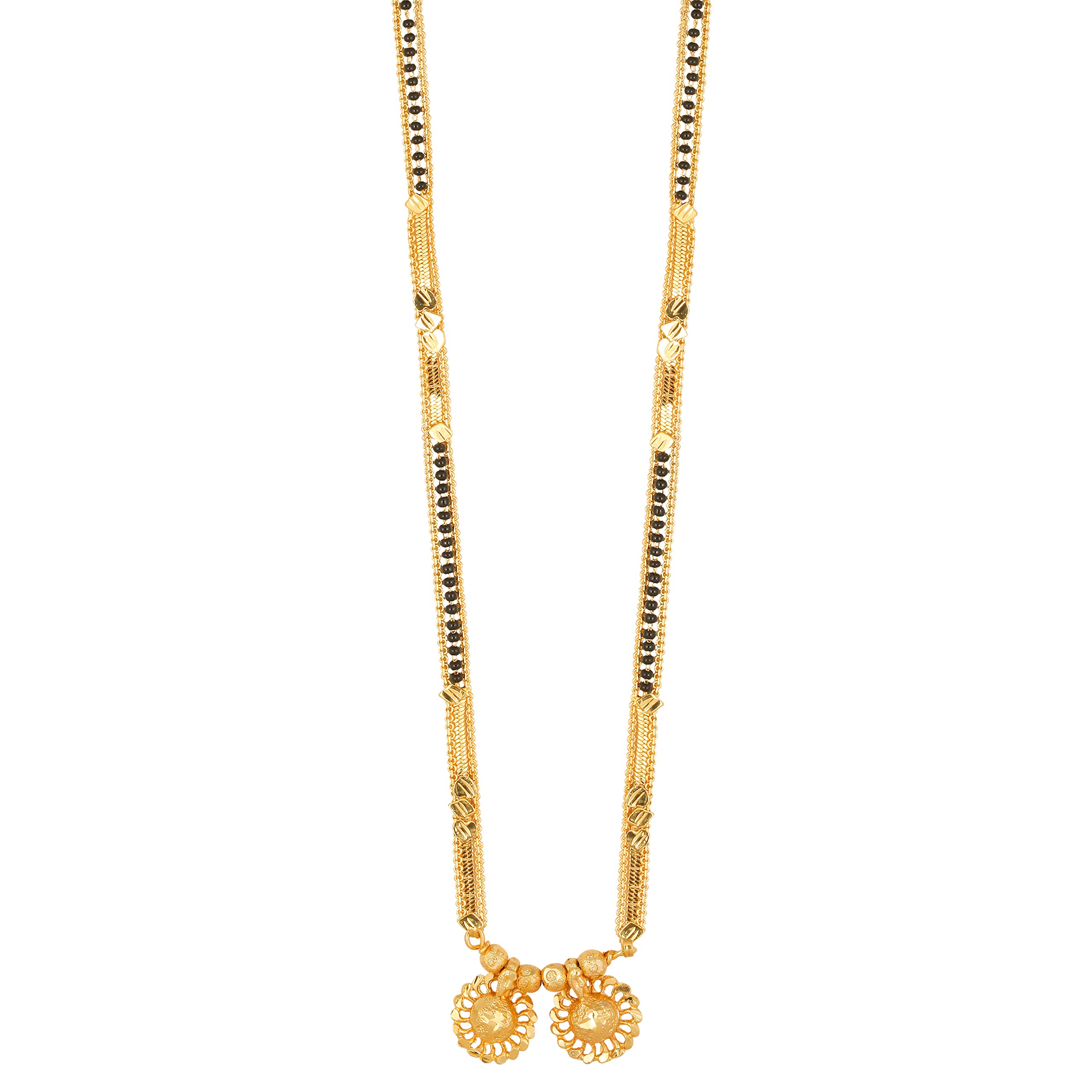 MEENAZ Mangalsutra For Women Girls Ladies Temple South Indian Traditional 1 Gram Gold Stylish Maharashtrian Long Double Chain Wati Mangal sutra Pendant Tanmaniya Black golden Nallapusalu Chains-619 (B0BP6JRYKT) Amazon Price History, Amazon Price Tracker