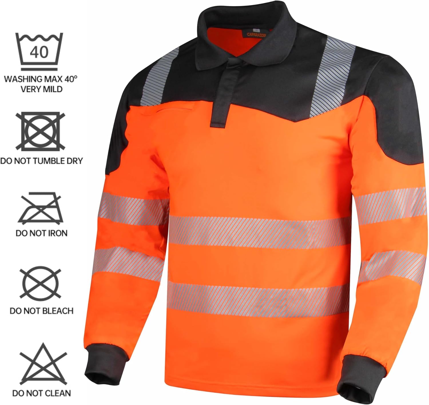 caparazon Reflective Safety Shirts ANSI Class 2 High Visibility Work Construction T Shirts - Image 3