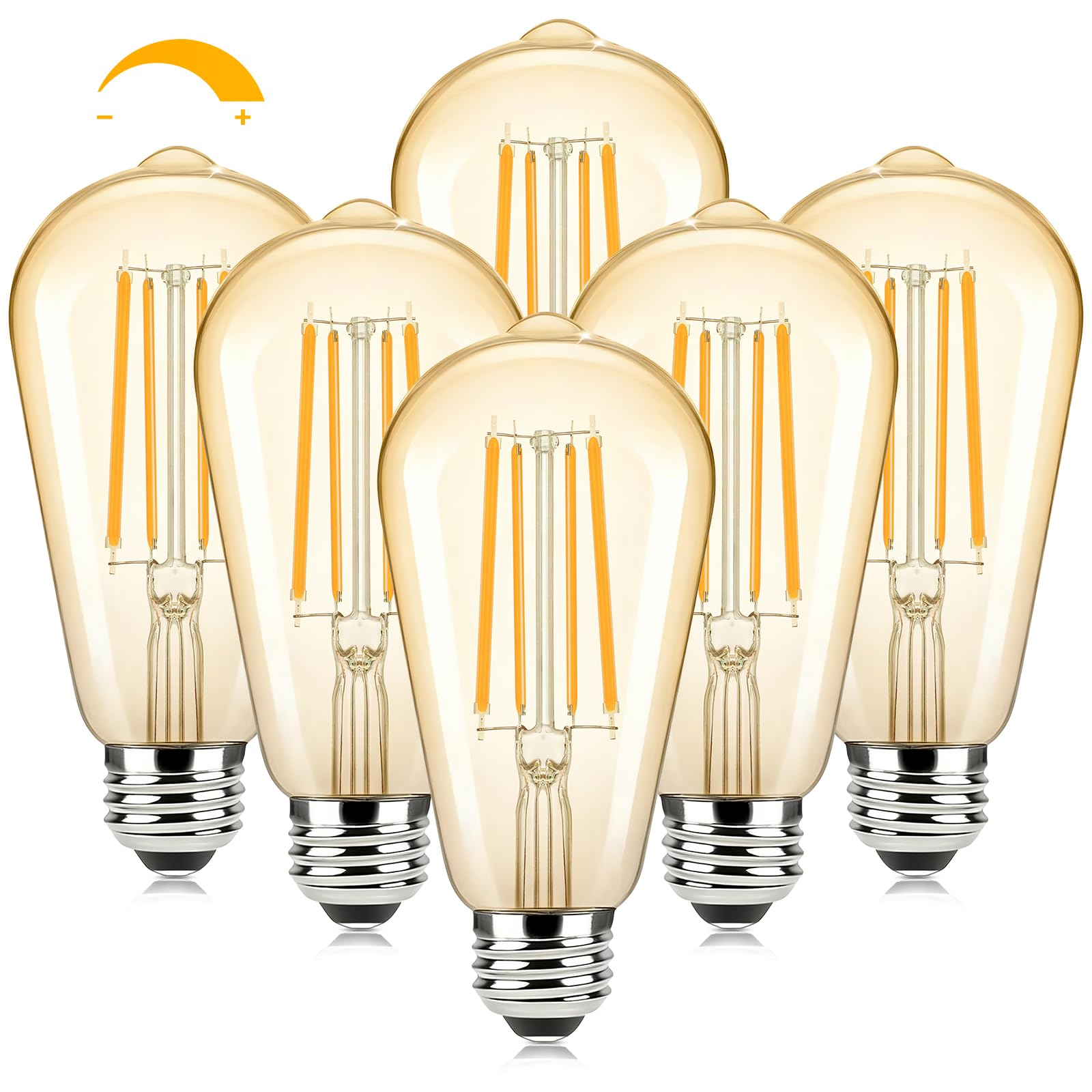 Brightever Dimmable Amber Light Bulbs 6-Pack