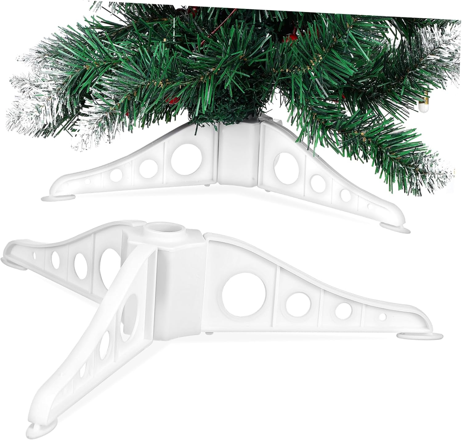 Didiseaon Christmas Tree Stand White Artificial Tree Base Sleek Design for Easy Assembly Stable Support for Crafts Decorations Craft Supply