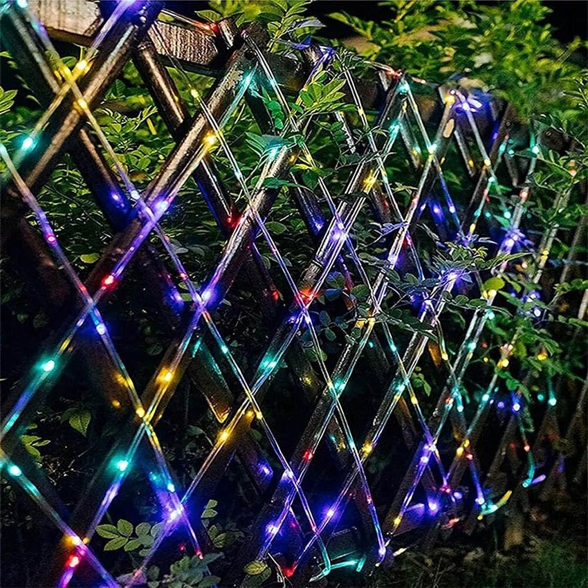 Łańcuch świetlny - rura niskiego napięcia Φ5 mm, RGBY, 5 m, IP44, 50 diod LED, 3,6 W, 220-240 V, 8 funkcji, pamięć i timer.