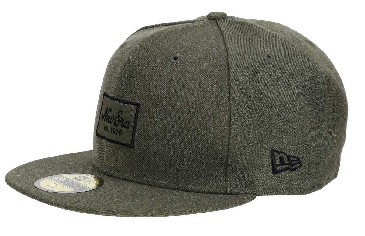 New Era Men's Olive 59Fifty Basecap Heather Script Heather - 7 5/8-61Cm