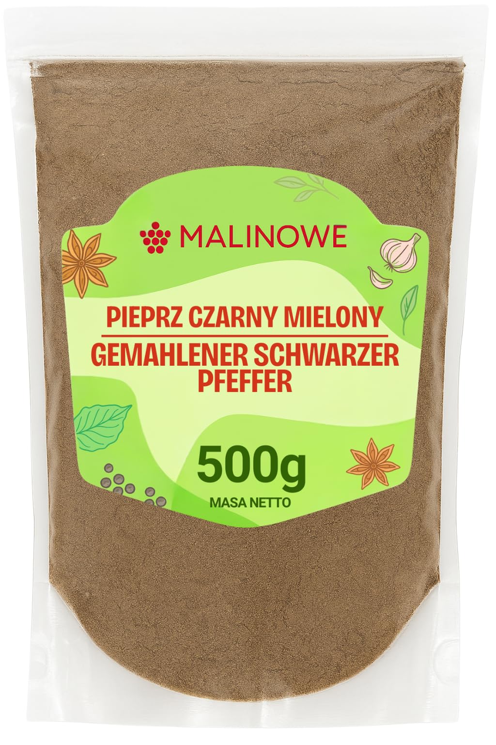 Malinowe PIEPRZ CZARNY MIELONY 500g Mocny Aromatyczny Ostry