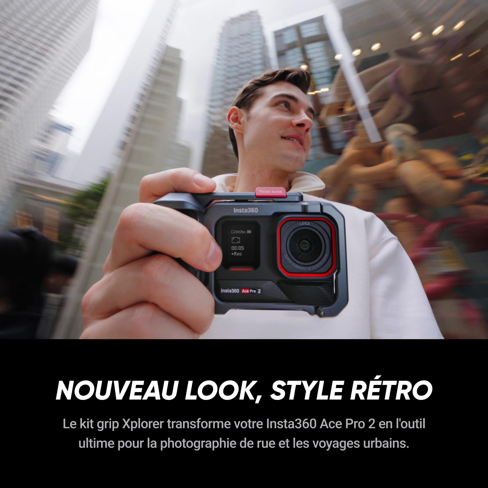 Insta360 Ace Pro 2 Pack Xplorer Gris Ardoise - Caméra d'action étanche 8K co-conçue avec Leica, capteur 1/1,3", Double Puce d'IA, qualité en Basse lumière, Audio avancé, Double Batterie