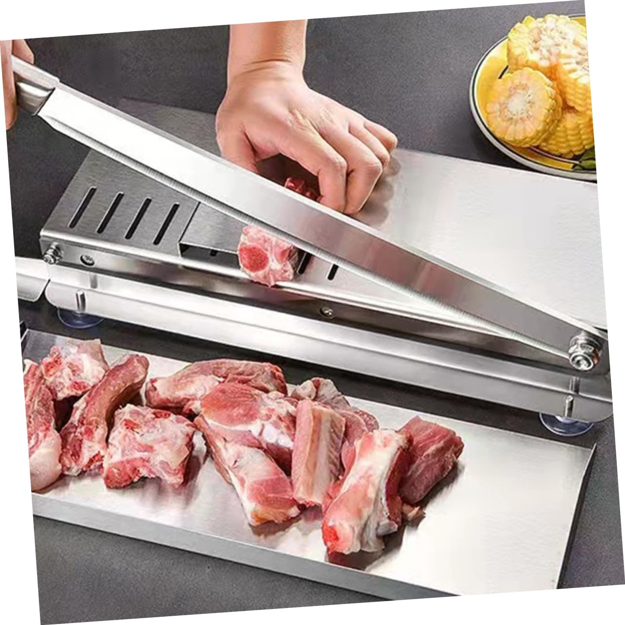 LABRIMP Cuchillo de Carnicero de Acero Inoxidable Plata Mango Ergonómico