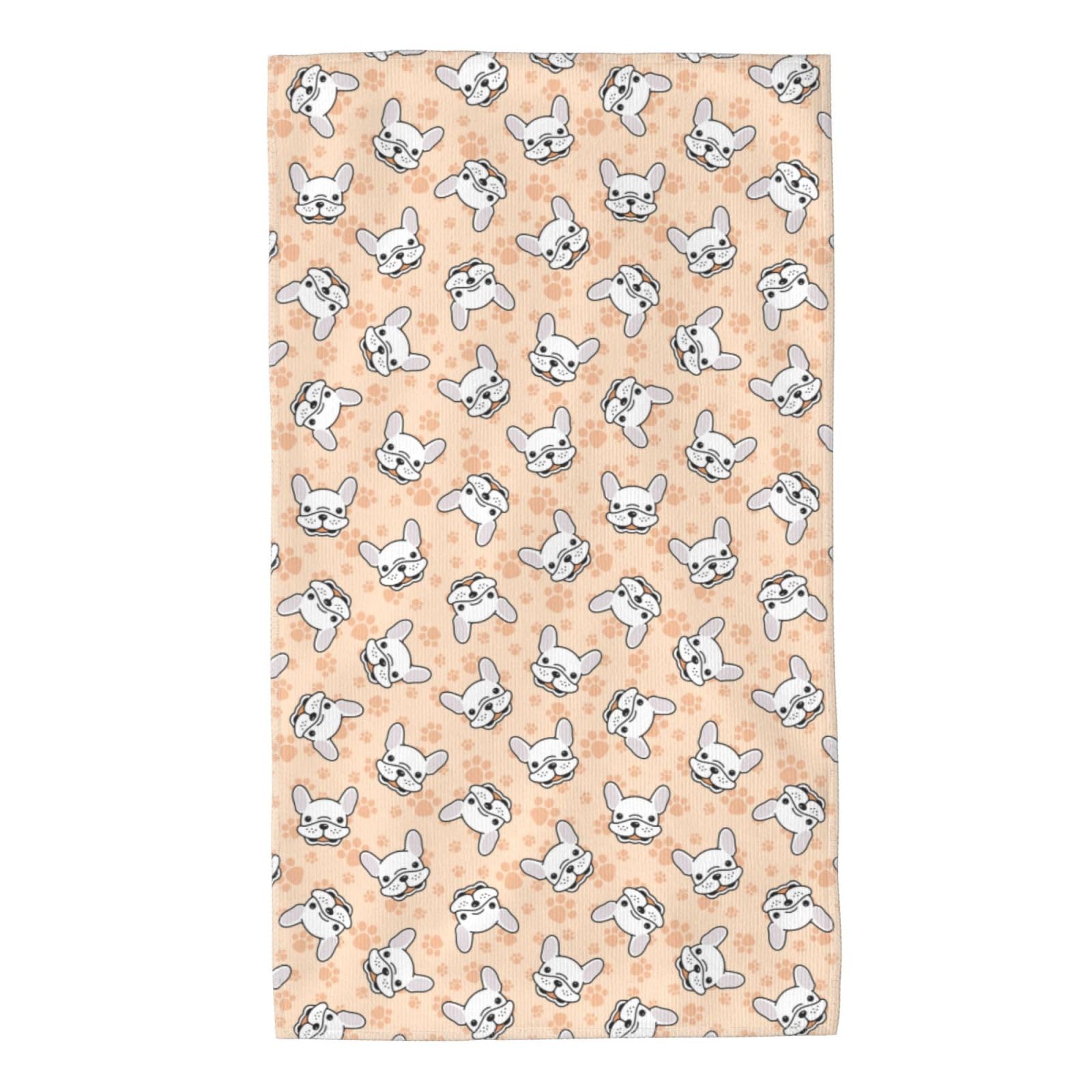 FJQWKLF Smiling Puppy Super Soft Hand Towels 27.5x15.7inch Multi-Purpose Skin-Friendly Absorbent Thin Bathroom Towels