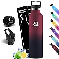 Mulbijeo Borraccia Termica 1 Litro, Senza BPA, Borraccia Termica, Sottovuoto a Doppia Parete, Bottiglia Termica, 18, 8 Acciaio Inox, Borracce Termiche, con Cannuccia, Termos per Palestra, Sport, Bici