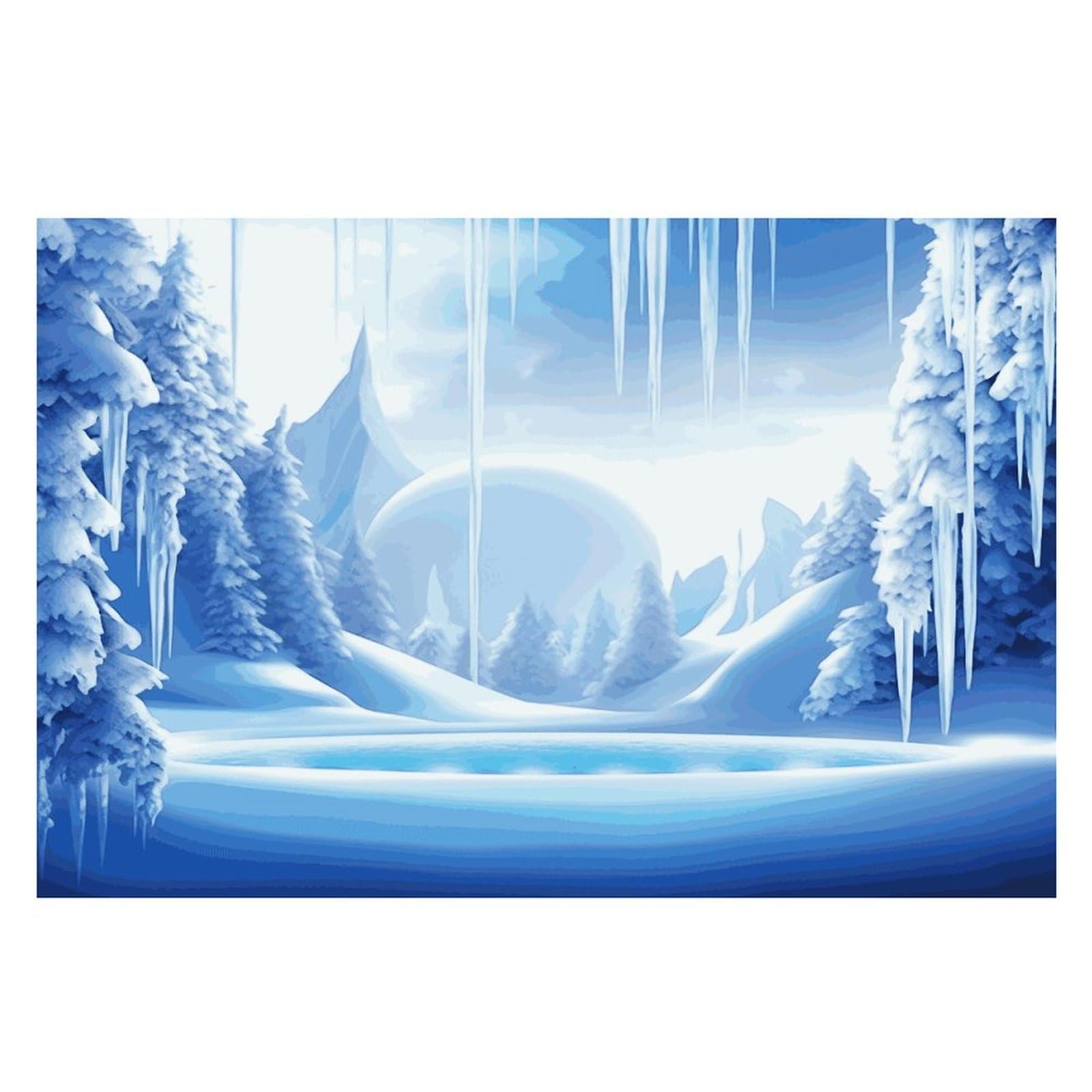 Snow Ice World Placemats Wipeable Heat Resistant Table Mats Washable Flax Place Mats Elegant Cloth Non-Slip Placemat for Kitchen Dinning Party Table Decor 12 * 18 in