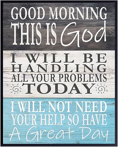 God Wall Decor - Religious Wall Decor - Spiritual Christian Gifts for Women, Men - Catholic Gifts - Funny Christian Wall Art - Inspirational Quotes