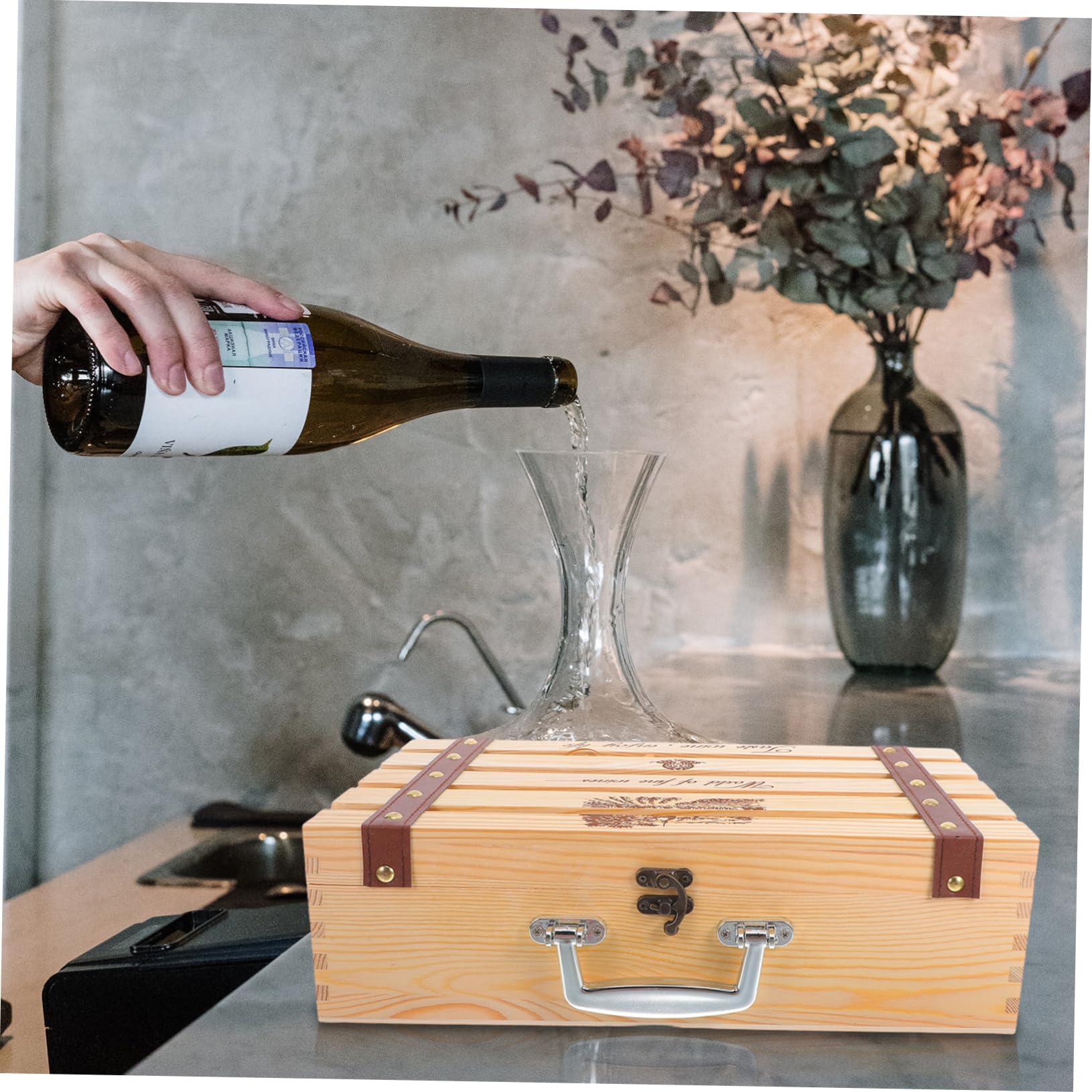 Scatola Portabottiglie per Vino con Maniglia Confezione Decorativa per Bottiglie Imballaggio per Regali e Speciali