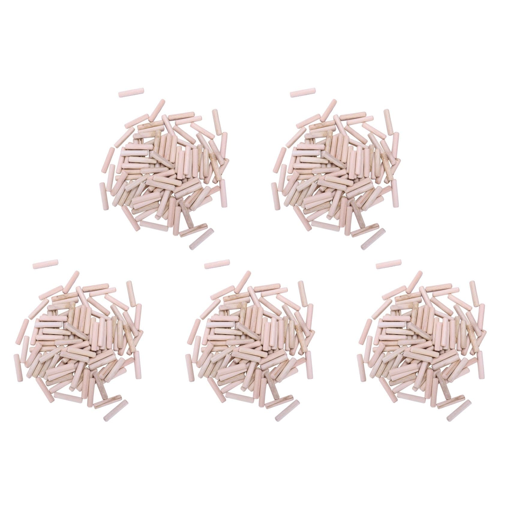 Jnchdghwa 500 Pack Wooden Dowel Pins Wood Kiln Dried Fluted and Beveled