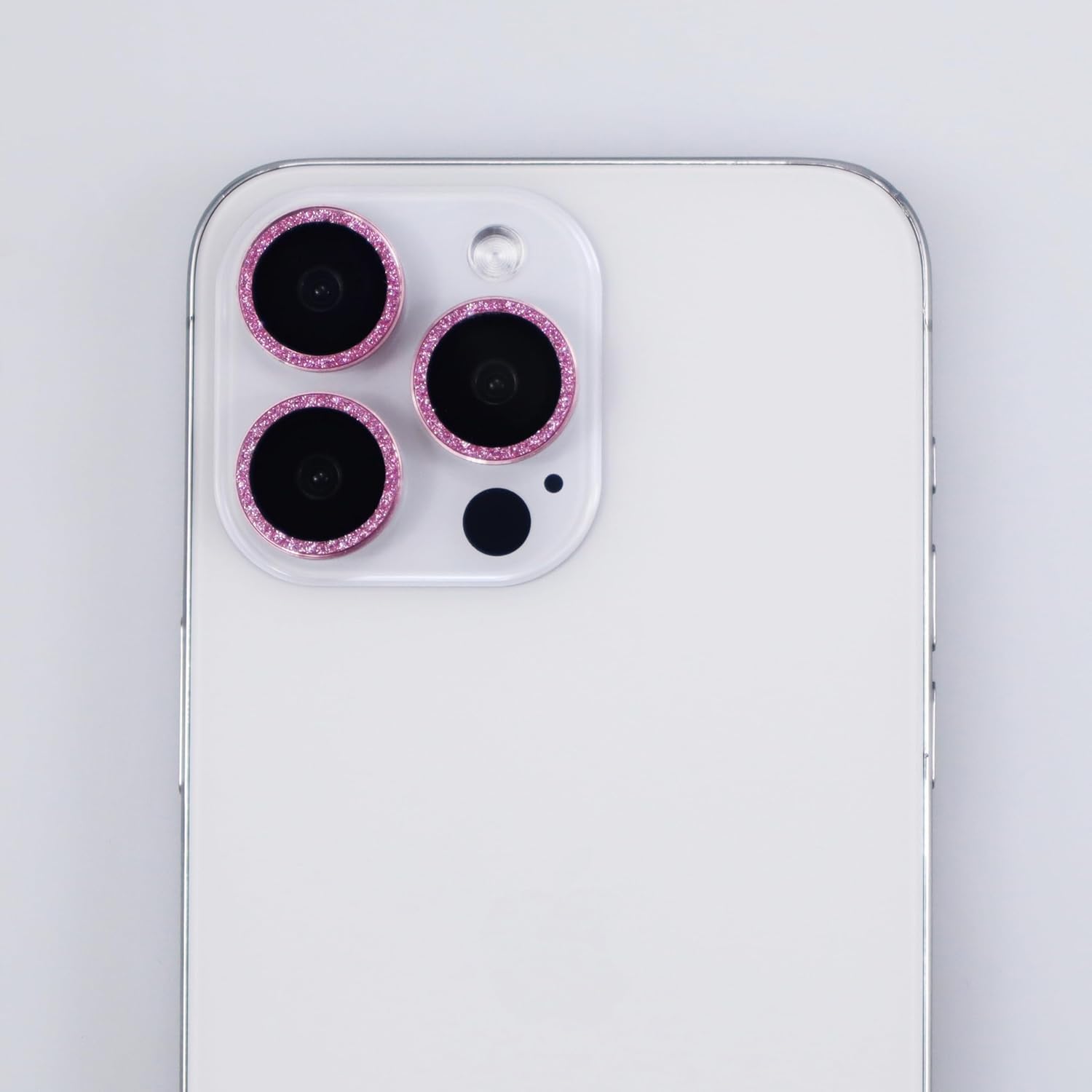 BONVAN for iPhone 16 Pro/16 Pro Max Camera Lens Protector Bling Glitter Metal Crystal Tempered Glass Screen Accessories Sparkly Lens Cover for iPhone 16Pro / 16Pro Max (Pink)