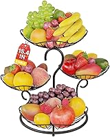 Vista 9 de PouHenier.jh Soporte de cesta de frutas de 5 niveles para encimera, organizador alto de frutero de cocina con niveles para encimera de mesa