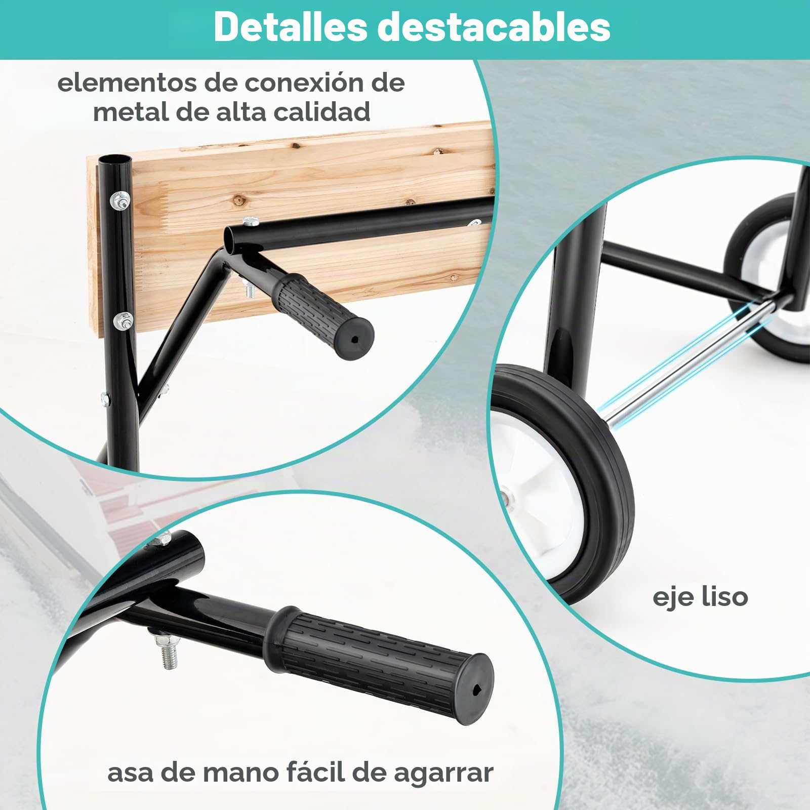GOPLUS Soporte fueraborda, carro de transporte para motores de barcos con tablero de madera contrachapada gruesa y maciza, 4 ruedas y mango ergonómico, motor fueraborda para reparación, mantenimiento