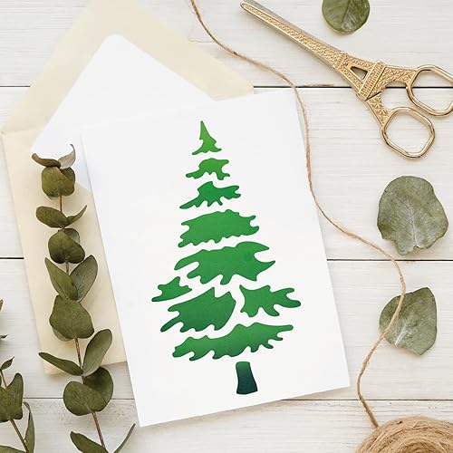 Miniatura 8 de INFUNLY 12 plantillas de árbol para plantillas de pino de 11.8 x 5.9 pulgadas, plantillas de pintura reutilizables para pared de bosque de madera,