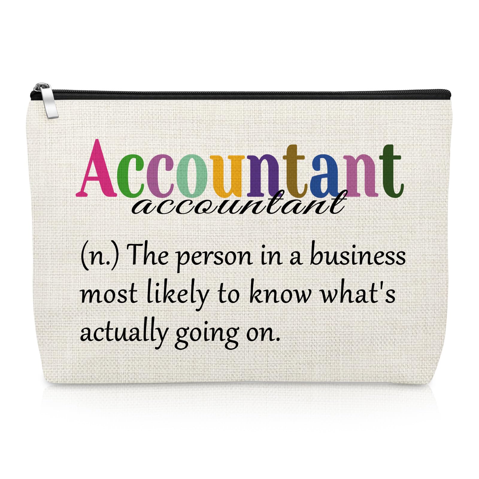 Accountant Definition Makeup Bag Accountant Gifts for Women Funny Office Gifts for Accounting Coworker Manager Thank You Cosmetic Bag for Colleague CPA Friend Christmas Birthday Present Travel Pouch