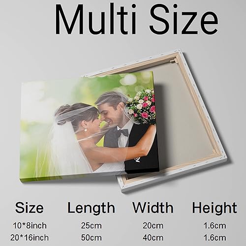 Miniatura 3 de Uayuios Lienzo personalizado con tus fotos, marco de lienzo personalizado para pared, para crear póster de boda, mascota, familia, 10 x 8 pulgadas