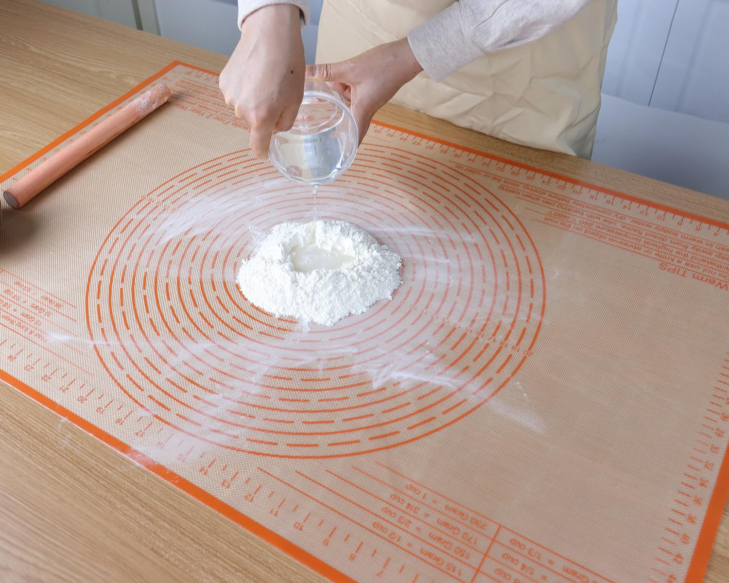 Rutschfeste Silikon-Gebäckmatte, extra große Backmatte, perfekt für Teigmatte, antihaftbeschichtetes Gebäckbrett, Brotknetmatte, Teigrollmatte, Fondantmatte, Kuchenkrustenmatte, Kuchen-/Pizzamatte (86