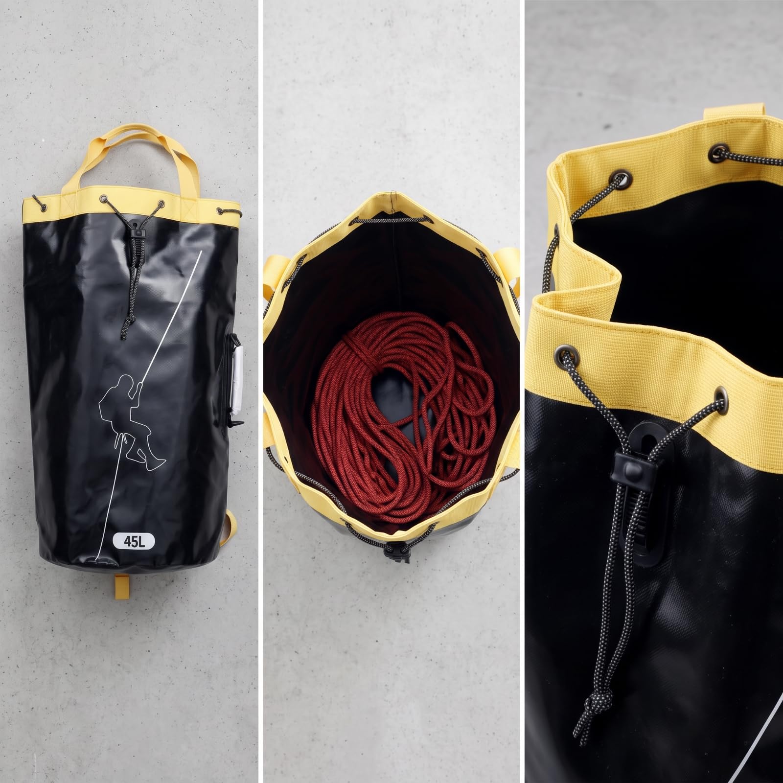 Borsa Porta Corda con Spallacci Robusto Borsa Porta Corda Cilindrico Attrezzatura da Arrampicata per Speleologi, Speleologia