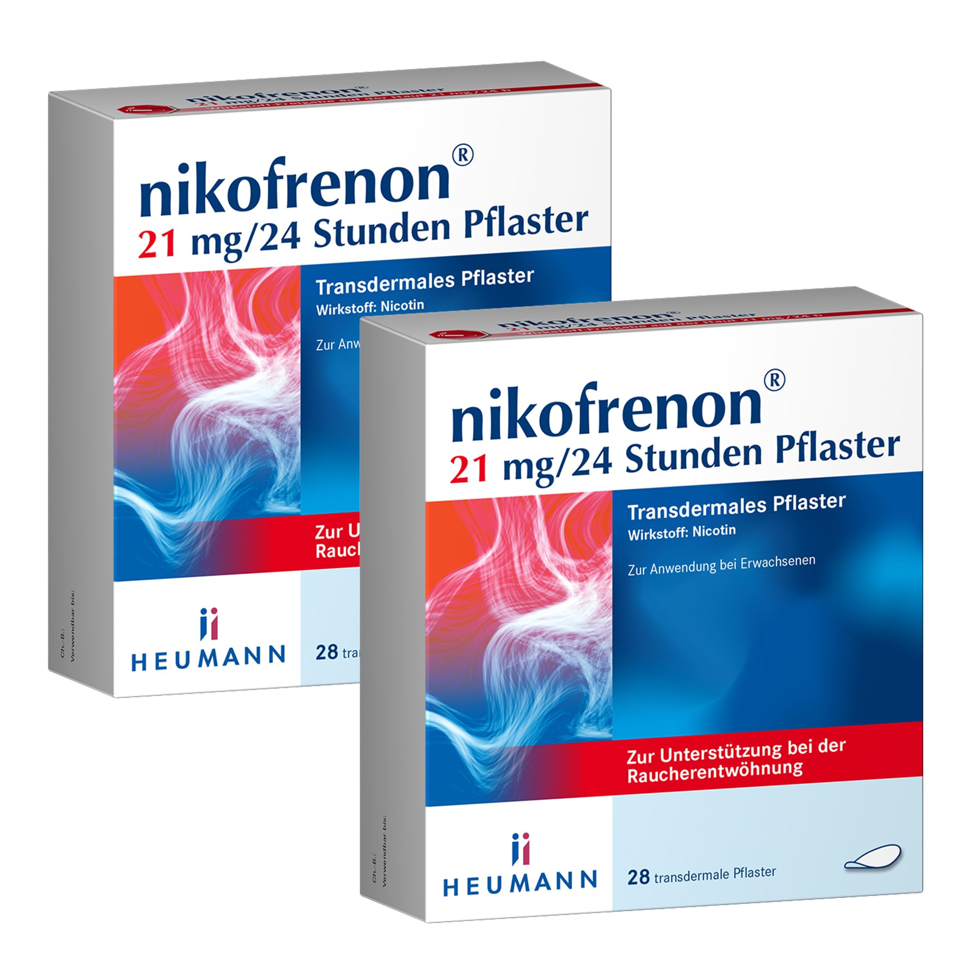 nikofrenon 21 mg/24 Stunden Pflaster, transdermale Nikotinpflaster, 56 St | Zur Unterstützung der Raucherentwöhnung, mindert Entzugserscheinungen bei Nikotin-Abhängigkeit, 24h Wirkung