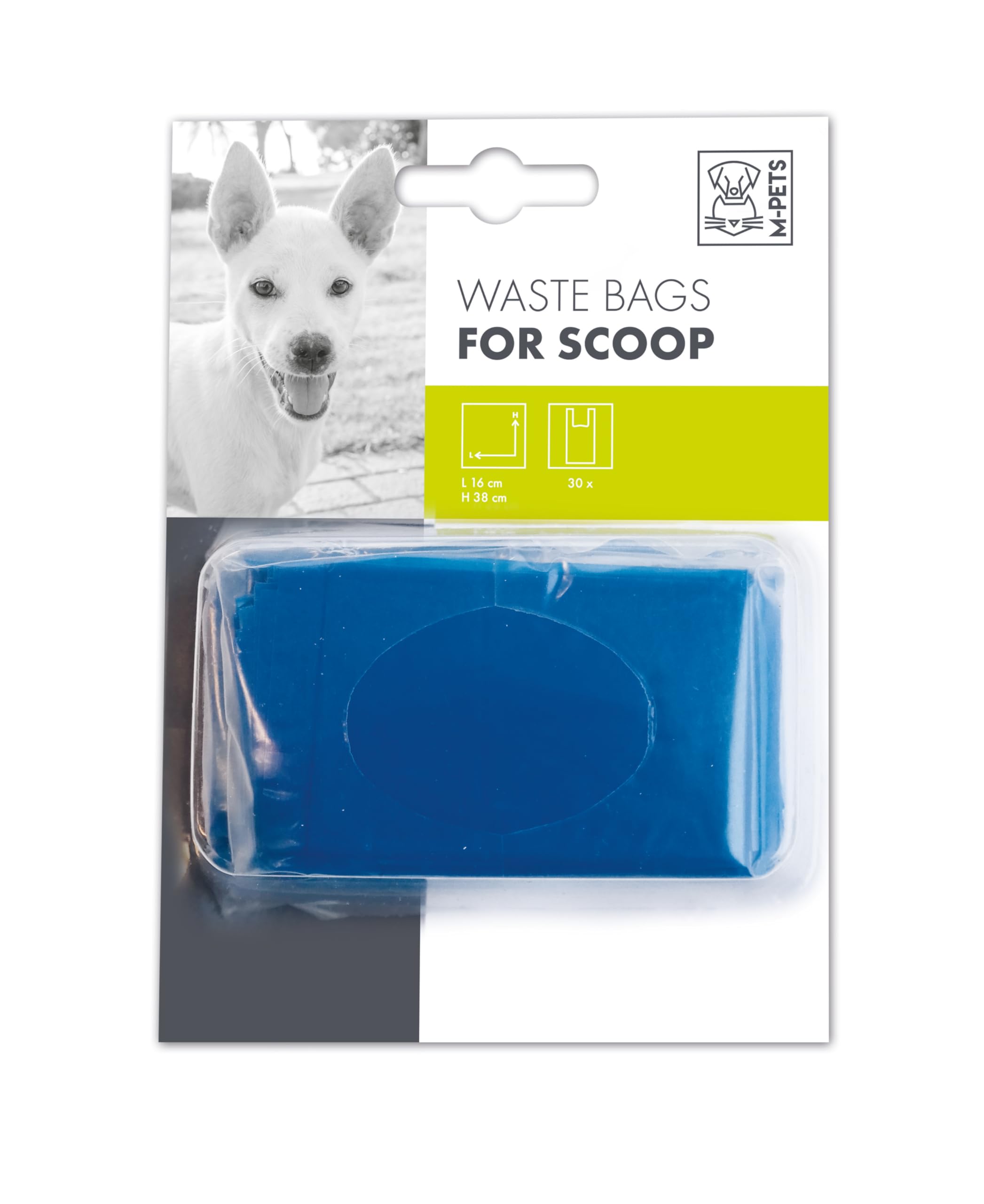 Dog Poop Waste Bags with Handle, Thicker Poop Scooper Bag for Dogs & Cats, Mess-Free, Strong & Leak-Proof, Compatible with Poop Bag Dispensers & Scoopers (30 Bags, Blue)