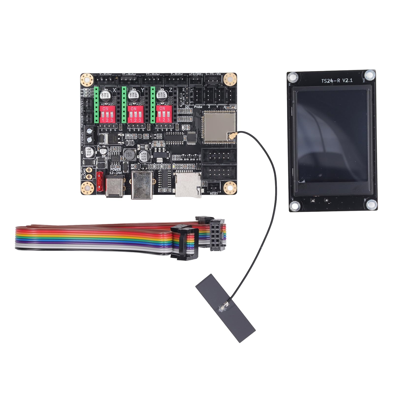MKS DLC32 V2.1 Płyta Sterowania Drukarki 3D, 32-bitowa z WIFI, Ekran Dotykowy TS24 R V2.1 2,4 Cala, do Grawerowania Laserowego CNC