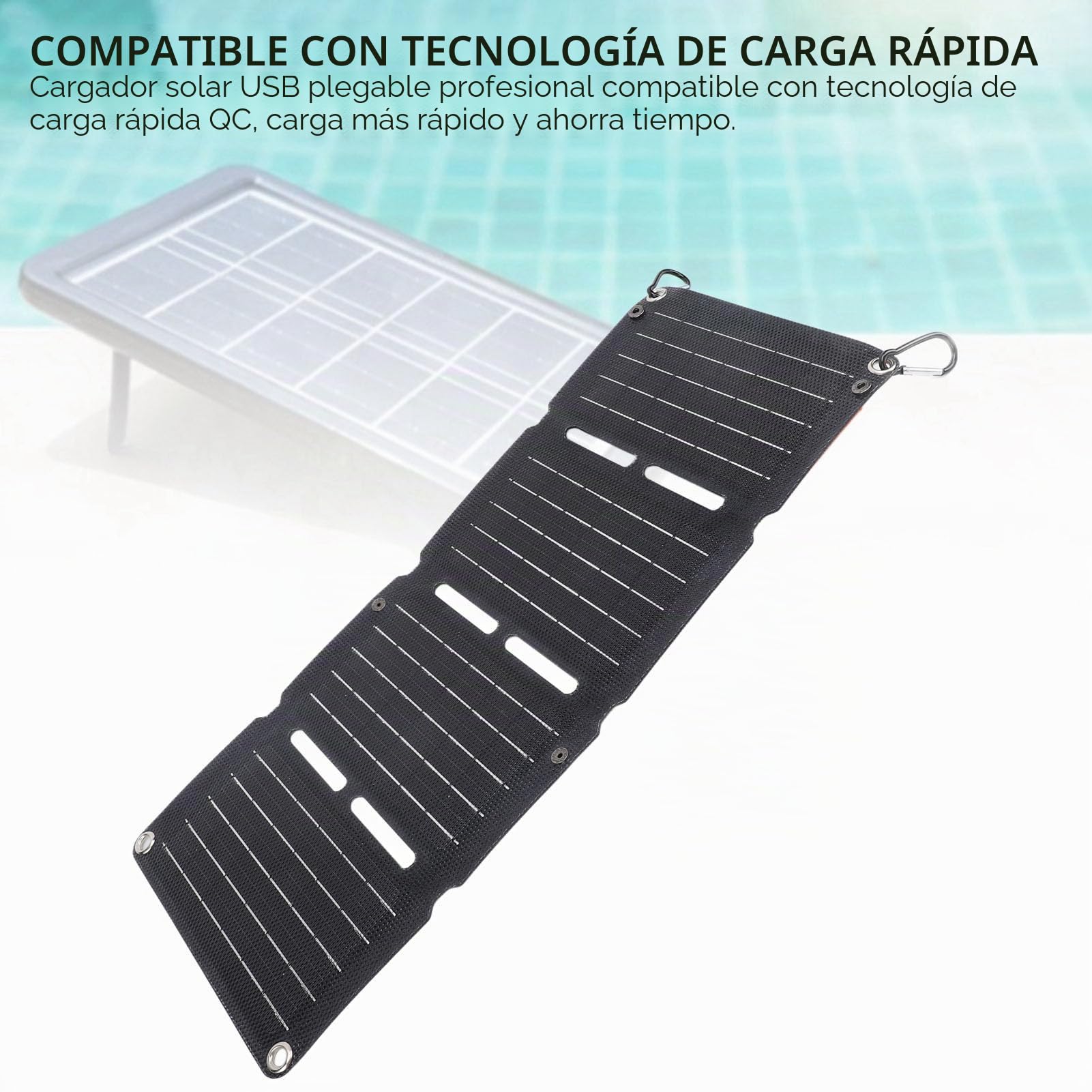 TOPINCN Panel Solar Plegable 40W Carga Rápida USB Cargador Portátil Liviano de Silicio Monocristalino con 2 USB, 1 TIPO C, 1 Salida CC