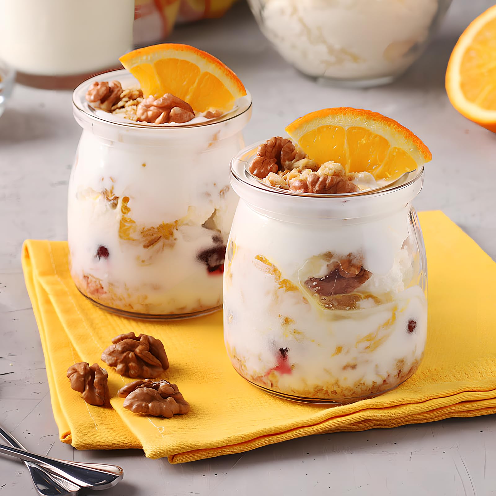 Tarros de Yogur Transparentes con Tapa de 150 ml (Pack de 12) - Tarros de yogur con tapa, para pudding-yogur, tarros de cristal para conservas de tulipanes, mermeladas, jaleas, miel, postres