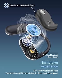 MAIJOFO AI Translation Earbuds Real Time, 144 Language Translator Earbuds OWS 4-in-1 Translation Headphones, Fit iOS and Android, Ideal for Travel Business LearningInk Black