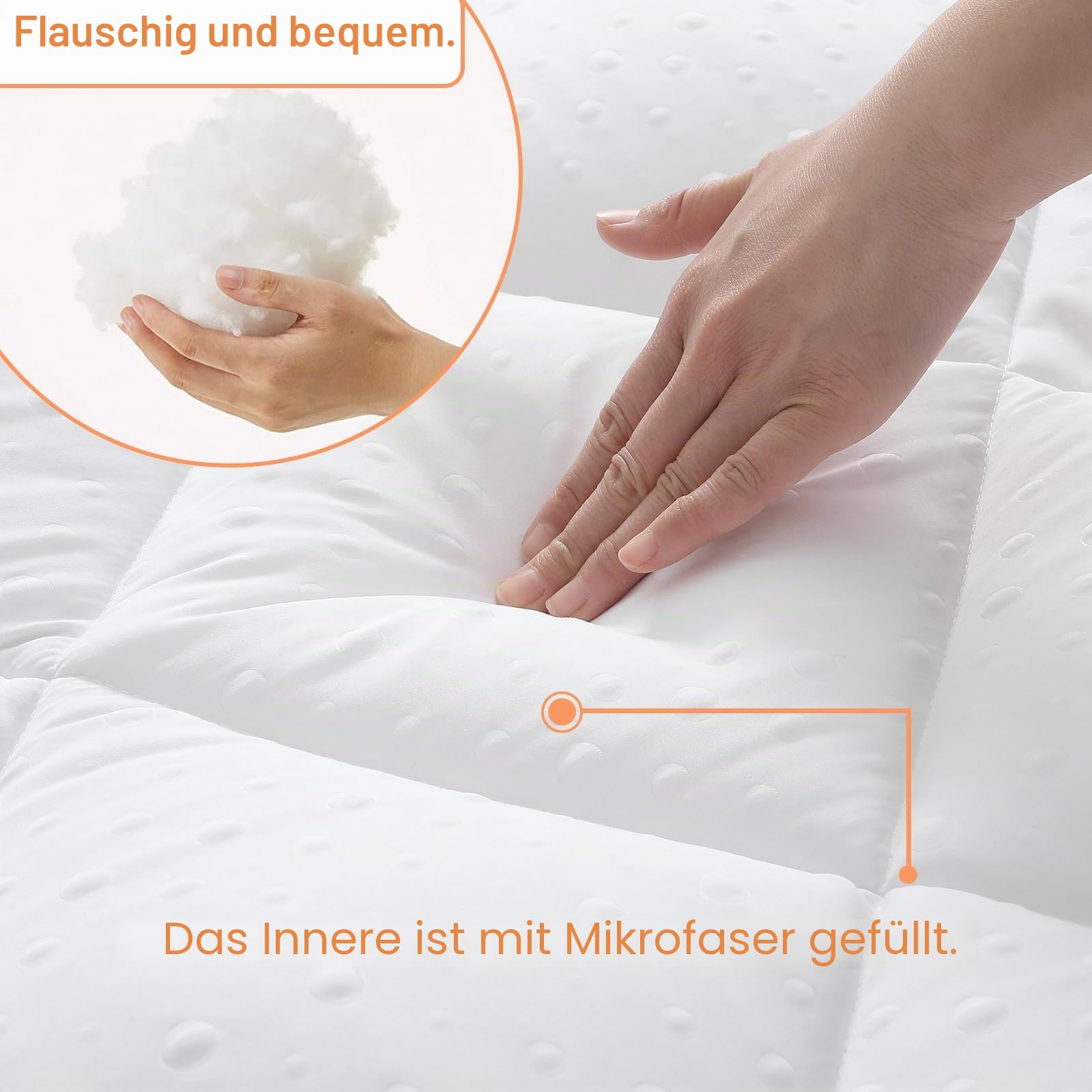 Matratzen Topper 180x200cm weich Gesteppte Microfaser Topper | Matratzenauflage zur Erhöhung des Komforts, Hypoallergene Matratzentopper 180x200cm für Boxspringbett und Doppelbett