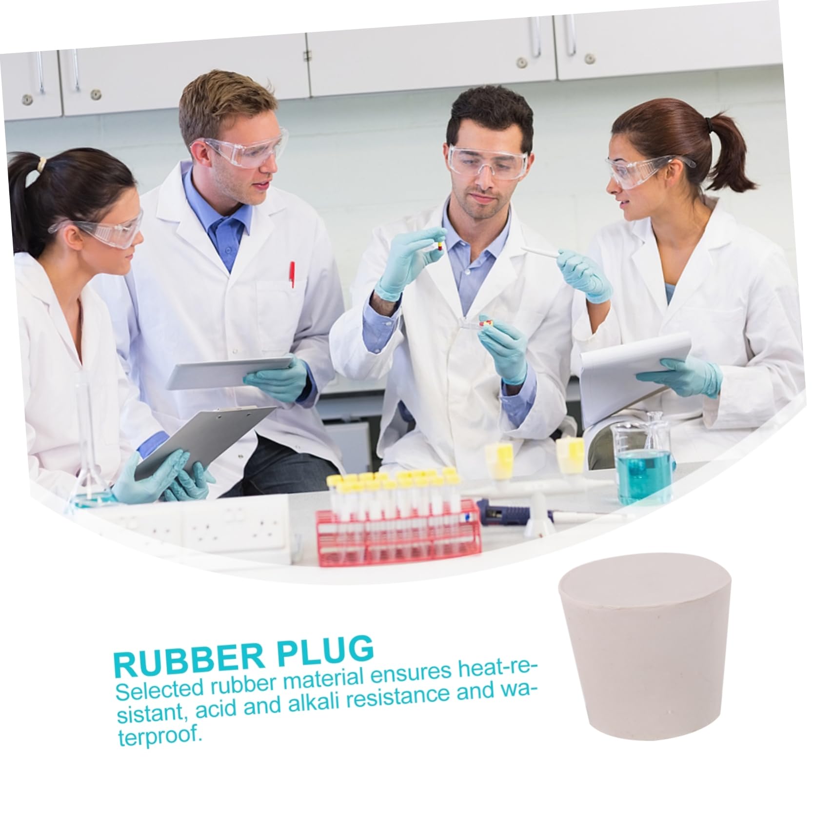 CIYODO 10pcs Test Tube Stopper Plugs Solid Rubber Sealing Stoppers for Flasks Lab Use