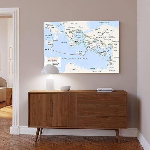 Miniatura 8 de Póster de Paul's Missionary Journeys Bible Story Study Map Poster Lienzo Arte de Pared Pintura Decoración de Dormitorio Para El Hogar, Oficina, Aula
