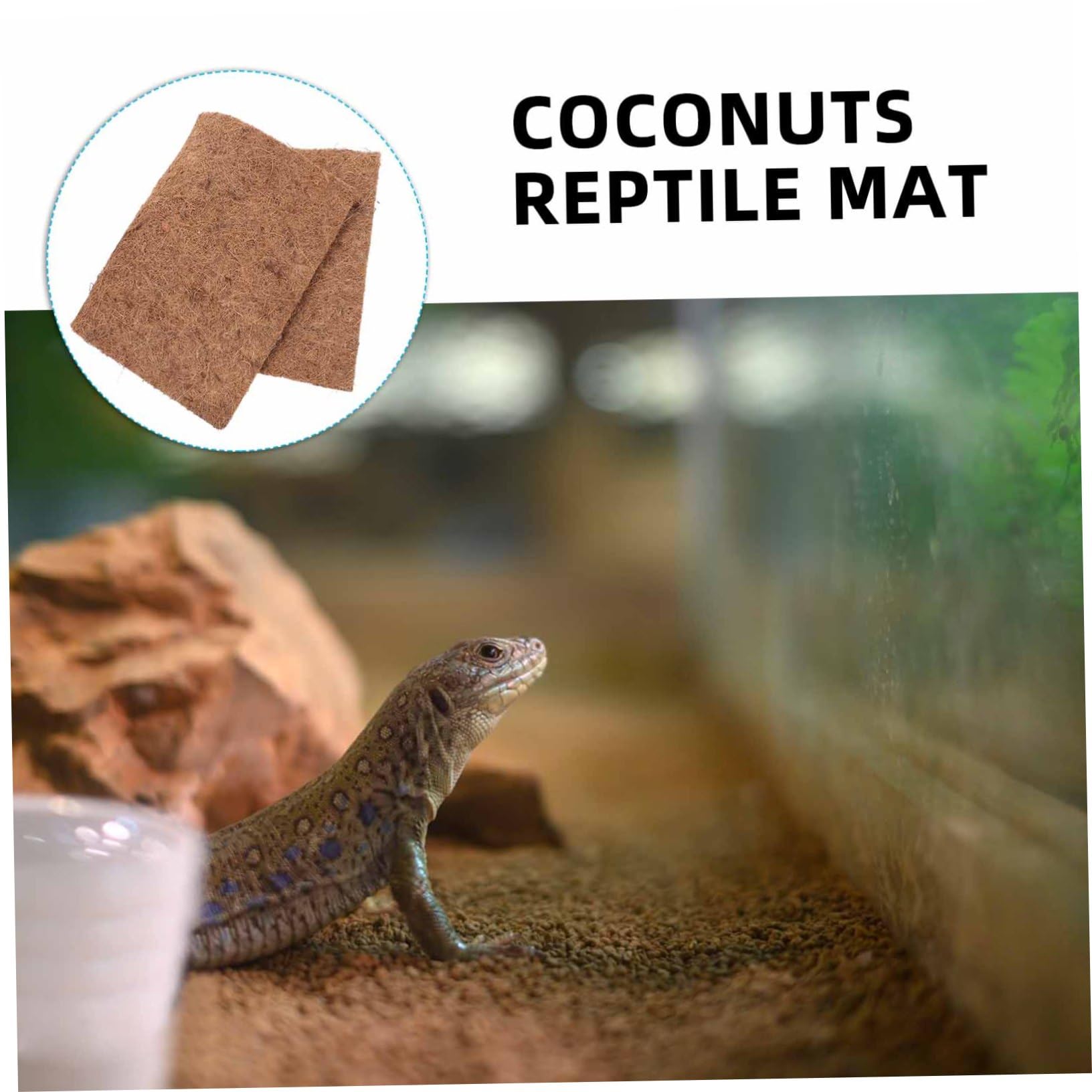 Hemobllo Set 4pezzi Tappetini per Rettili in Fibra di Cocco Naturale, Rivestimento Versatile per Serpenti e Lucertole, Protezione Migliorata per Allevamento Domestico e Negozi di Animali