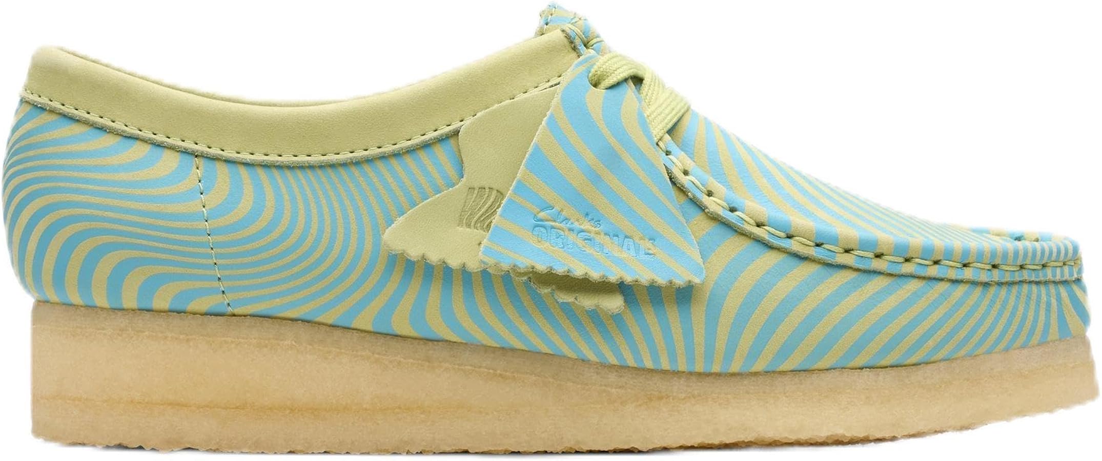 Amazon.com | Clarks Originals Women's Wallabee. Blue/Lime Print