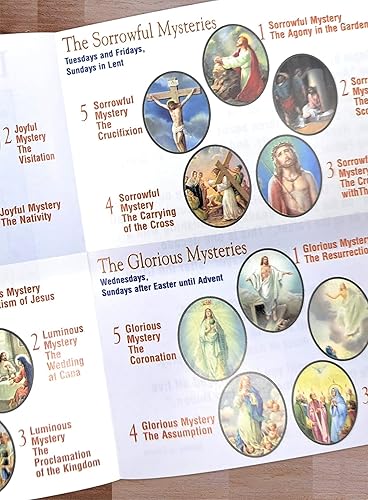 Miniatura 3 de Cómo orar el folleto del rosario - Folleto de reza el rosario, cuentas de oración de cristal de amatista, tarjeta de oración del Señor - Juego