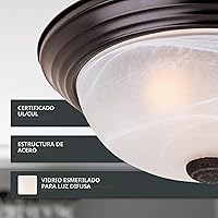Vista 3 de DESIGNERS FOUNTAIN Reedley 1257S-ORB-AL - Lámpara de techo de montaje empotrado de 2 luces, accesorio de iluminación de 11 pulgadas para cocina
