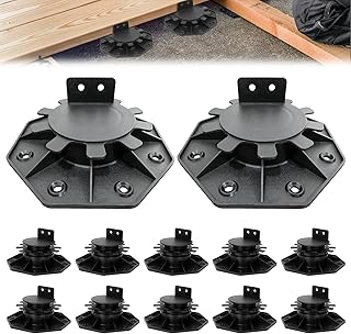 12pack Decking Pedestal Adjustable, Decking Risers Adjustable 30-60 Mm(11.8-23.6inch), Decking Supports for Courtyard Paving Water Feature Fountains, Terrace Gardens and DIY Projects Etc