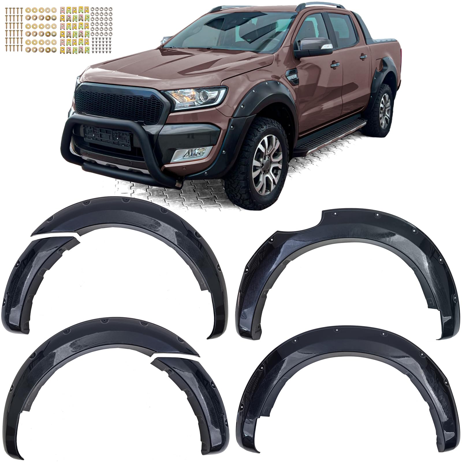 Kotflügel Radlauf Verbreiterungen Set Medium passend für Ford Ranger T7 T8 15-22