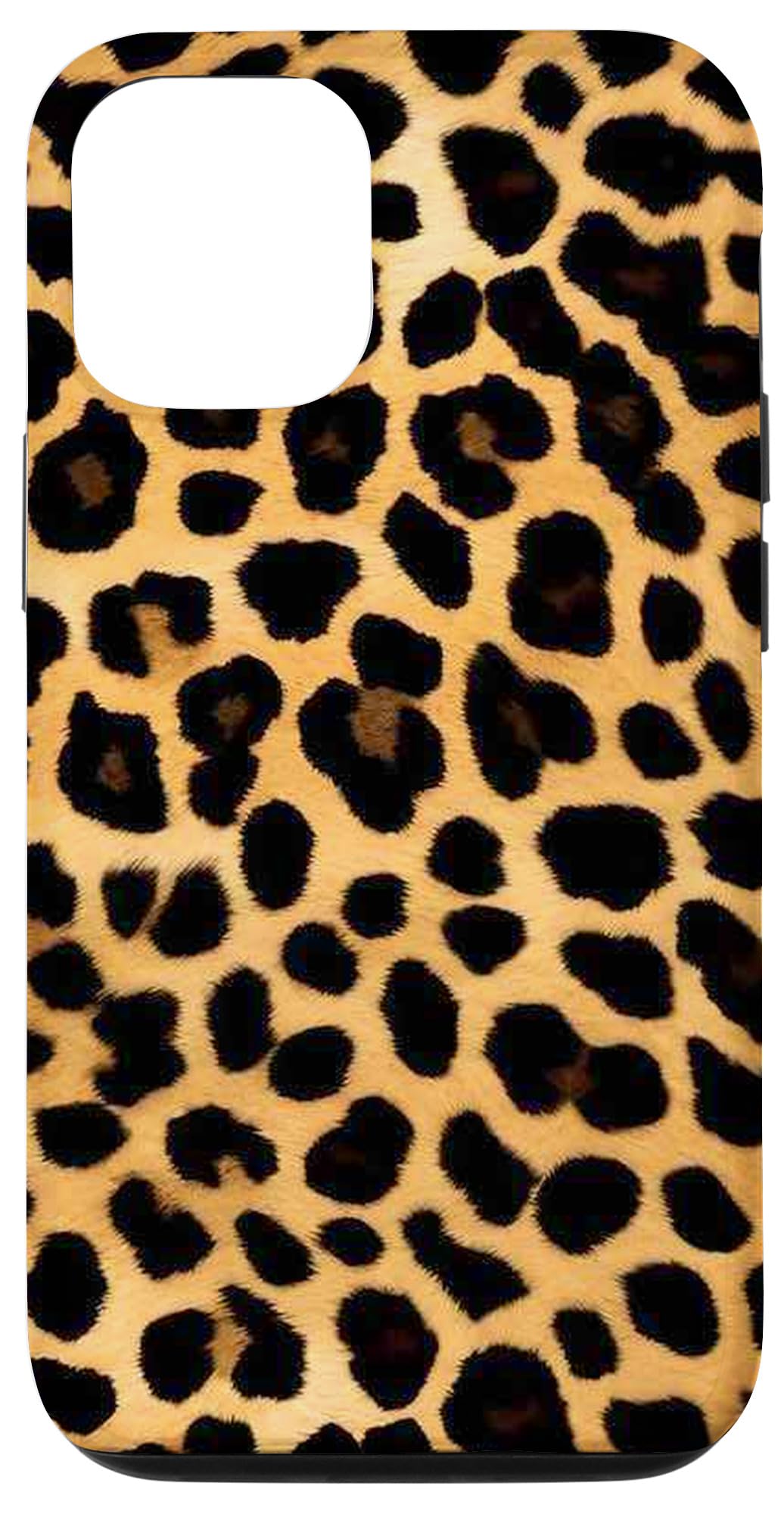 Leopard Print Pattern: Dynamic Design in Black and Brown Case for iPhone 15