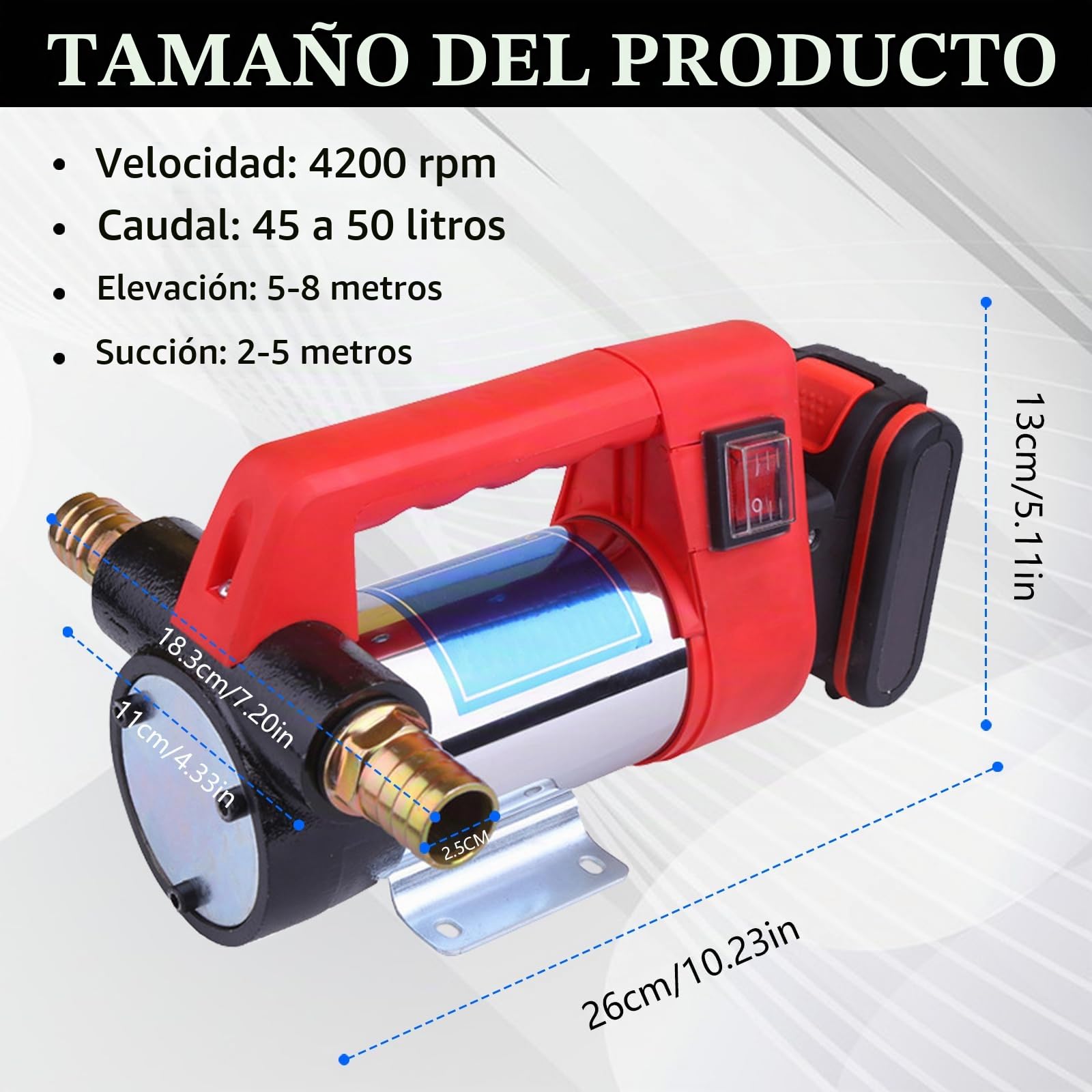 Bomba Extractora de Aceite, Eléctrica Bomba de Transferencia de Diesel con 3000mAH Batería de Litio, Bomba Extractora de Fluido Diesel Eléctrica para Diesel, Keroseno