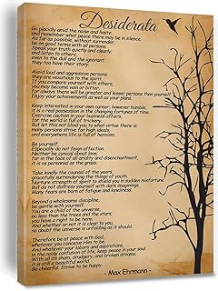 Desiderata Quotes Print Poem Inspirational Office Wall Art Posters Wall Decor Canvas Prints Modern Painting For Home Living Room Poetry Artwork Framed 12 * 18 inch