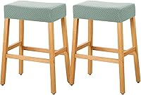 Vista 58 de YISUN Fundas de taburete rectangulares, paquete de 2 fundas elásticas impermeables para asiento de silla de montar, taburetes de bar, sillas de bar