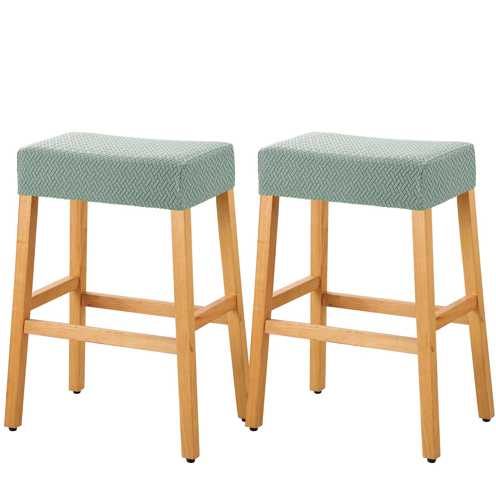 YISUN Stool Covers Rectangle - 2 Pack Stretch Waterproof Saddle Seat Cover Counter Bar Stools Bar Chairs Covers Kitchen Island Chairs Cushion Protector