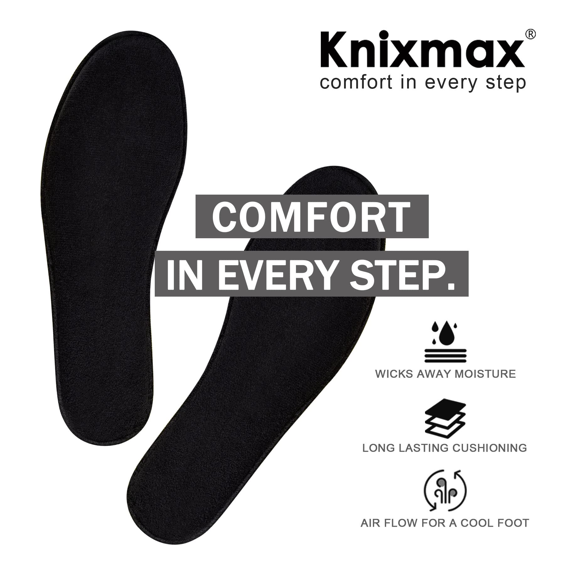 Knixmax Donna Uomo Solette in Memory Foam Inserti per Scarpe Comfort Assorbimento degli urti Imbottitura per il Supporto del Piede Suole Interne