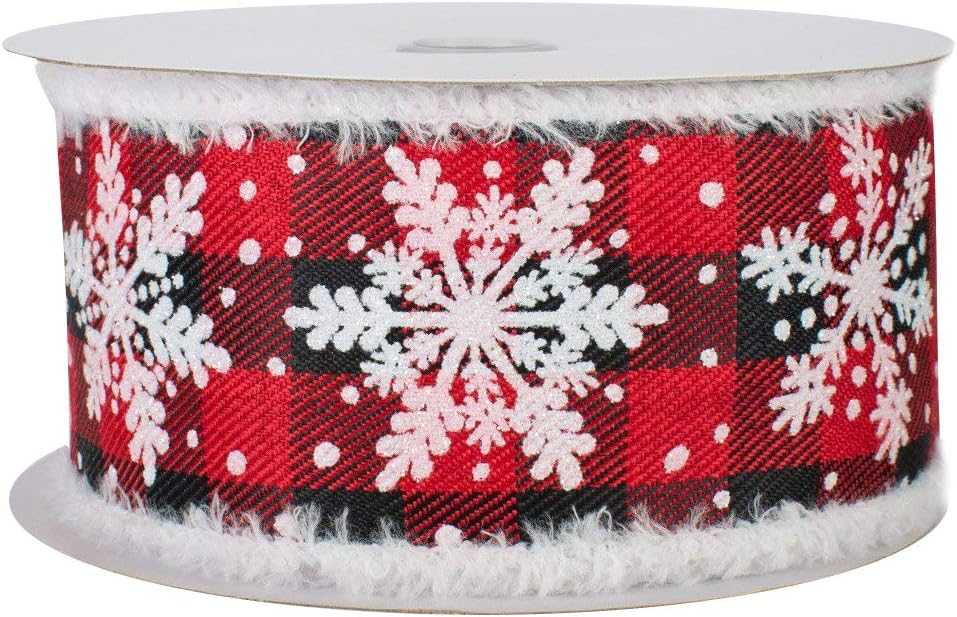 Red Striped Wired Christmas Ribbon - 2 1/2" x 25 Yards, Red White Candy Cane Swirls, Garland, Gifts, Wrapping, Wreaths, Bows, Valentine's Day