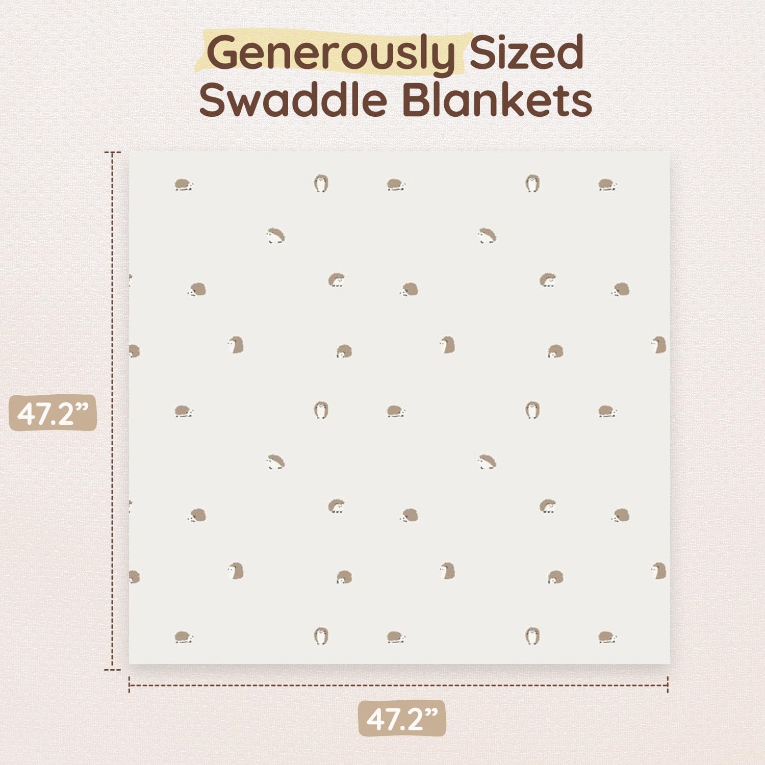 Muslin Swaddle Blankets Baby Blanket Set, 3 Pack 47"x47" Breathable Swaddles for Newborns, Soft Baby Swaddle Blanket Girl Boy, Muslin Blankets and Swaddles for Babies, Nursery Gift Set Neutral Rainbow image 4