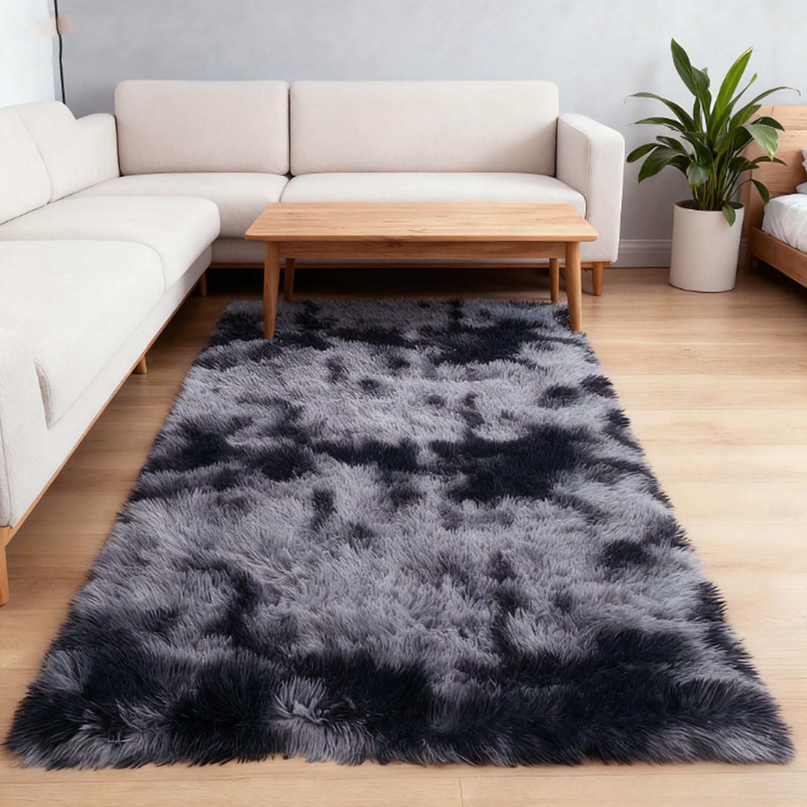 Tapis de cuisine pour chambre et pièces à vivre gris foncé cosy