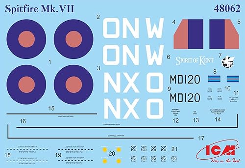 Miniatura 7 de ICM Modelos Spitfire Mk.VII Kit de construcción