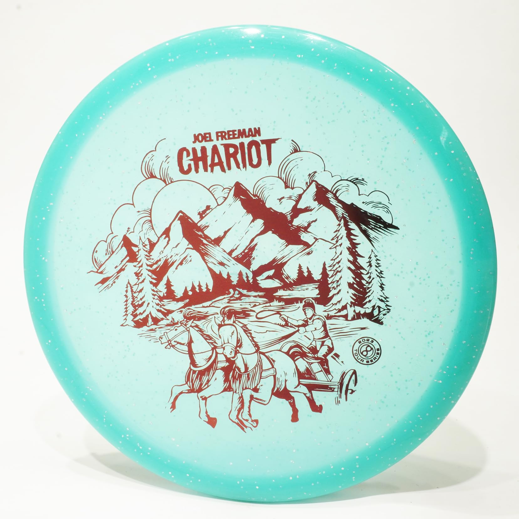 Infinite Discs Joel Freeman Metal Flake Glow C-Blend Chariot Disc Golf Midrange Disc, Glows in The Dark, Pick Color/Weight [Stamp & Exact Color May Vary] Blue 175-176 Grams